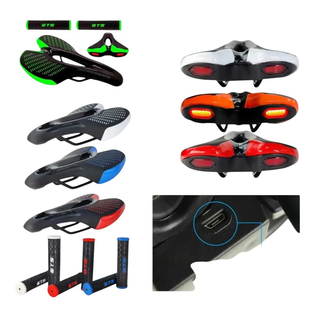Kit GTS (Selim/Manoplas MTB) - Led com sinalizador