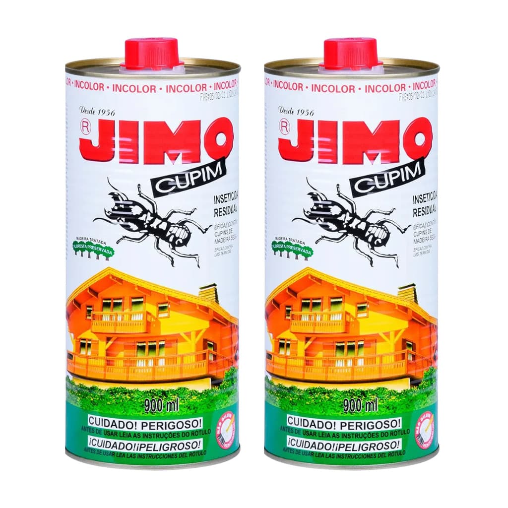 Kit 2 Mata Cupim Incolor Lata Proteção Madeira 900ml Jimo
