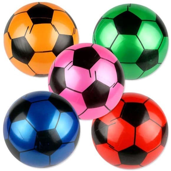 Kit c/10 Bola de Futebol Vinil Latex Coloridas 22cm