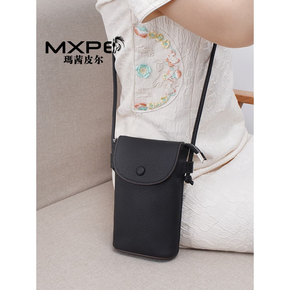 Bolsa para celular de couro genuíno genuíno 2026 novo estilo elegante All-Match Mini bolsa pequena de um ombro couro mac