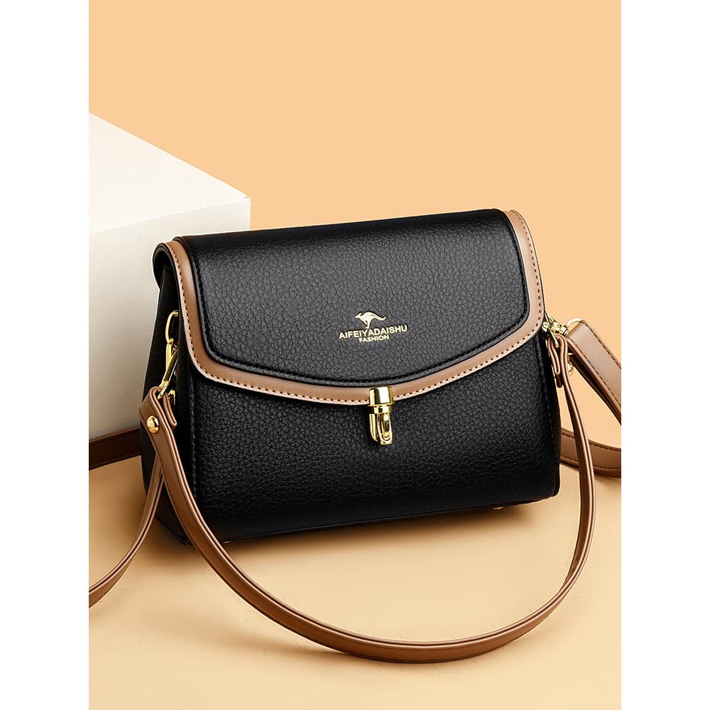 Bolsa de couro genuíno feminina 2026 novo estilo bolsa mãe de meia-idade moda All-Match bolsa mensageiro de um ombro mão