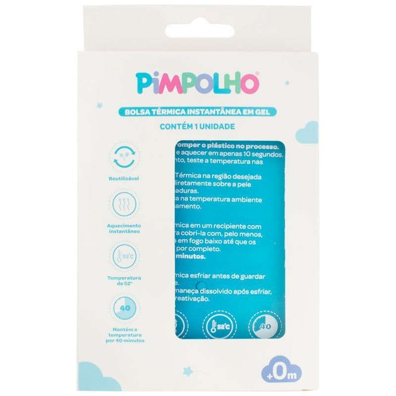 Bolsa térmica instantânea em gel para cólicas e dores abdominais unissex Pimpolho