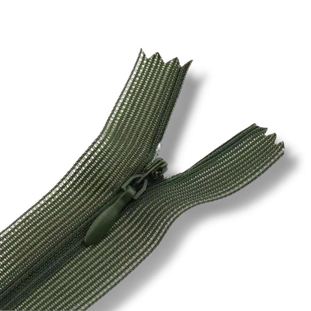 Ziper Invisível Fixo Tela n°3 18cm - Cor Verde Oliva 263 10un BV1A
