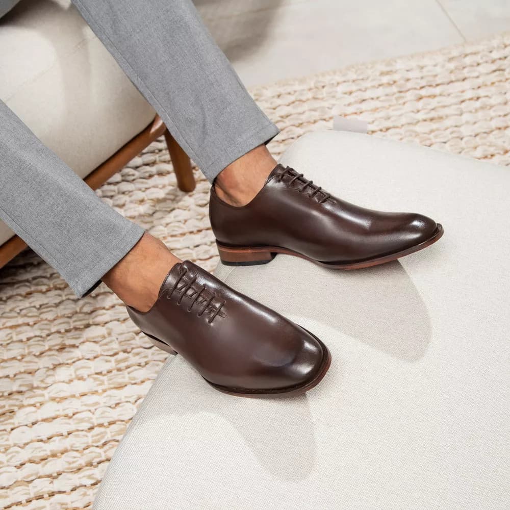 Sapato Social Couro Legitimo Italiano Solado Couro Wholecut