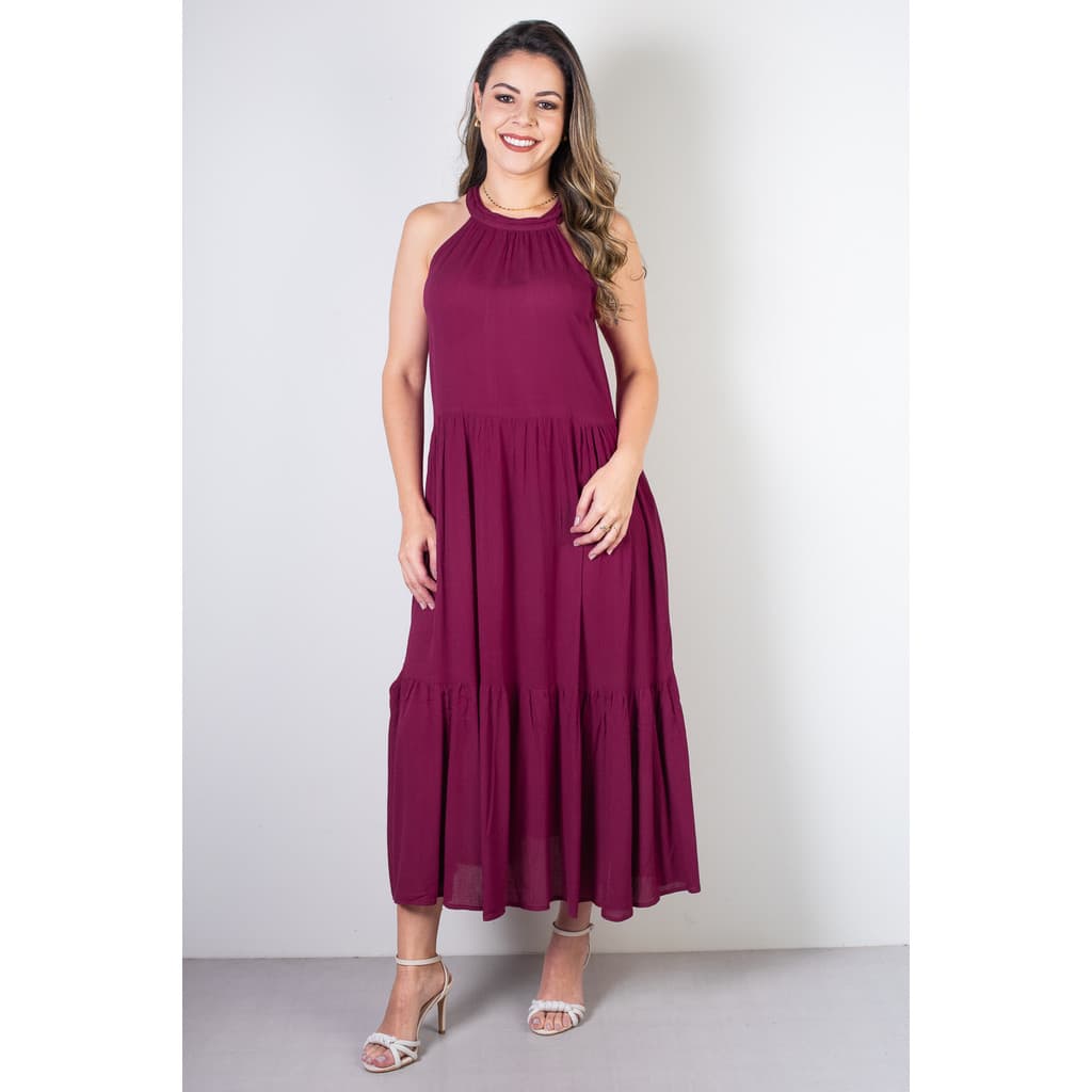 Vestido feminino midi decote halter 70968