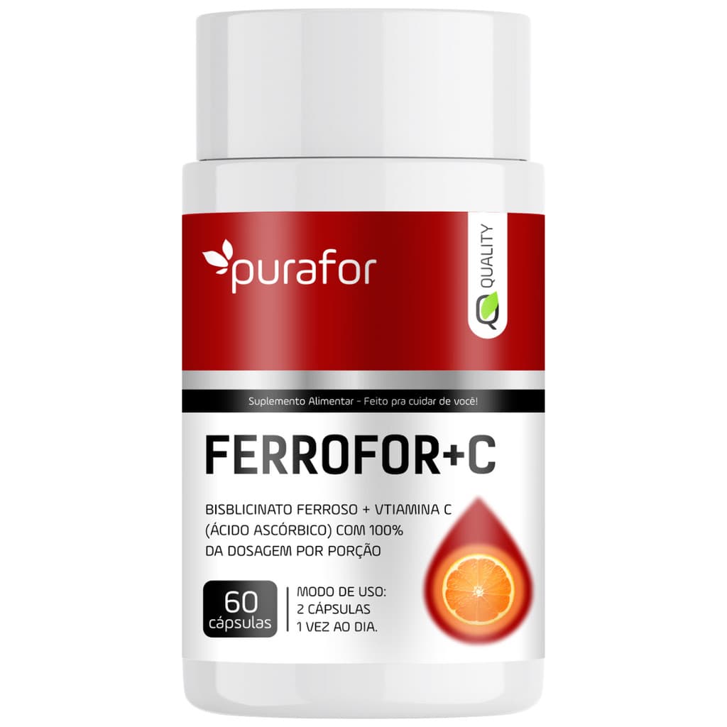 Suplemento Ferro Quelato Bisglicinato Ácido Ascóbico Ferro Alta Absorção Enriquecido Com Vitamina C