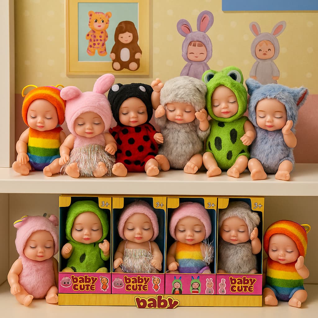 Boneca Reborn Mini Bebê 11cm Realista, Fofa e Cheia de Detalhes