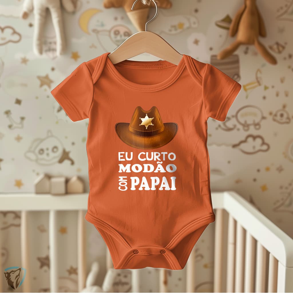 Body Infantil Eu Curto Modão com Papai | Estilo Country Fofo e Divertido