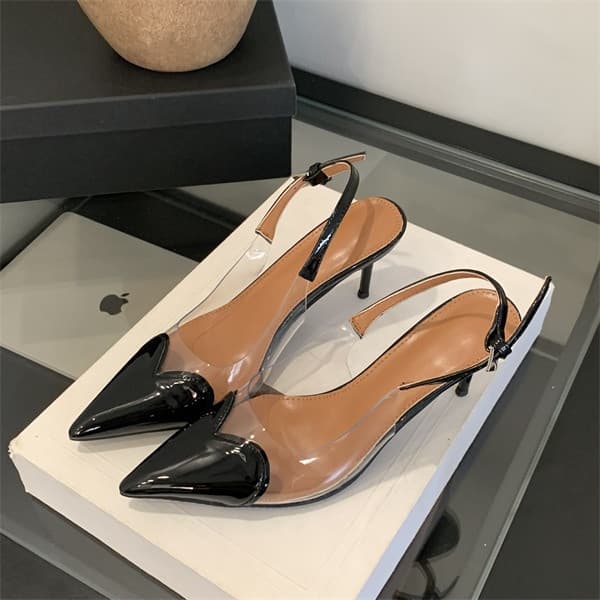 ARKM Moda Estilo Sólido Transparente Salto Alto de 7 cm (Tamanho 35-40)