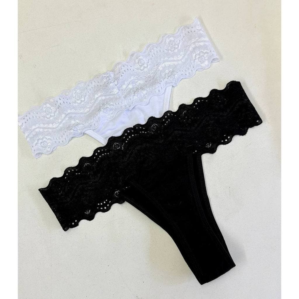 Kit Calcinhas 100% Algodao Basica dia a dia Conforto Calcinhas Lisas com detalhes em renda