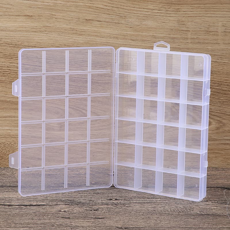 Caixa Organizadora Plástica Maleta 24 Divisórias 19x13x1.8cm Box para Joias, Bijuterias e Miçangas