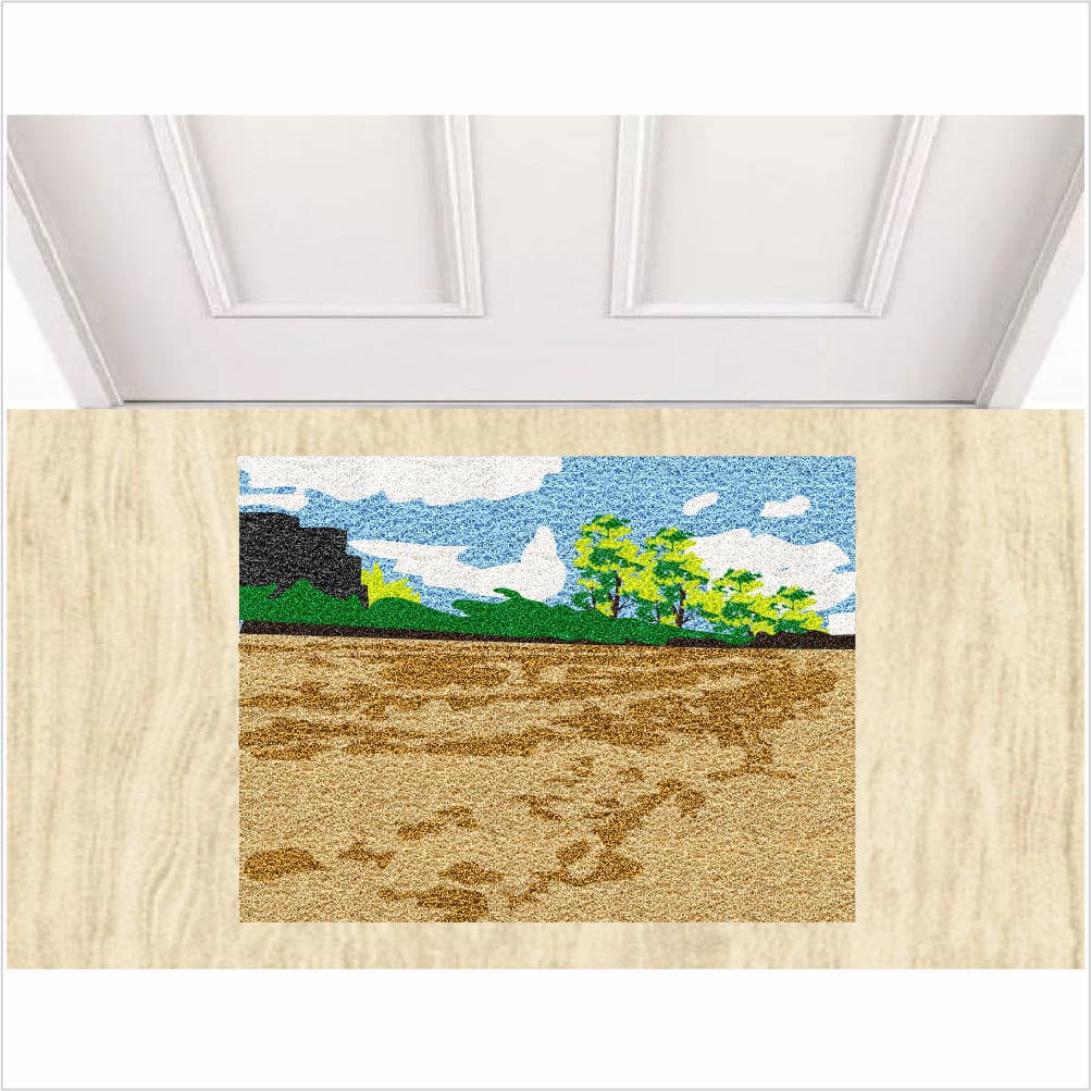TAPETE PAISAGEM PRAIA, MEDIDA DE PORTA E PARA DECORAÇÃO.
