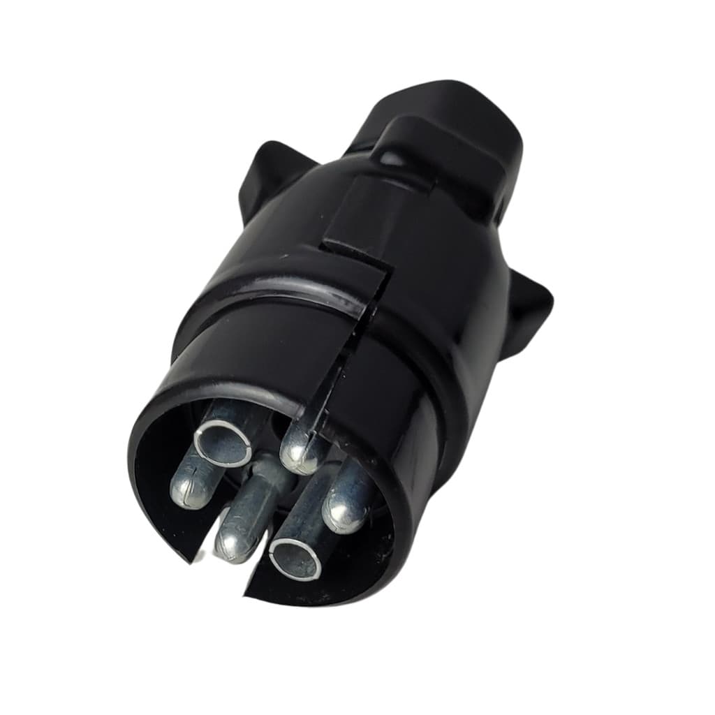 Plug Macho Preto - Para Carretinha Reboque 6 PINOS
