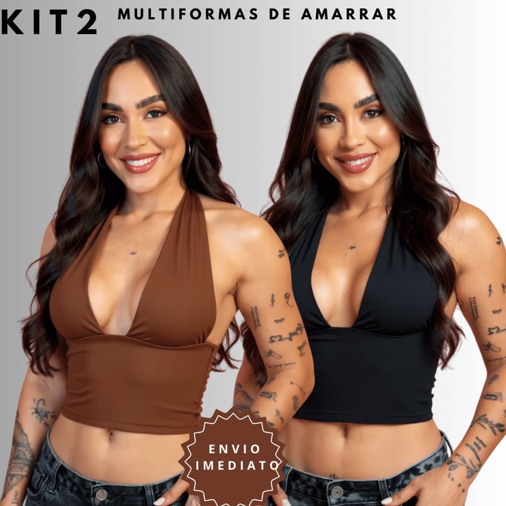 Blusas Cropped Com Amarraçao Multiformas Decote Forado Festa Moda Gringa