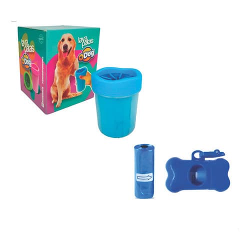 Kit Saquinhos Higiênicos Mais Dog Cata Caca Lava Patas Azul