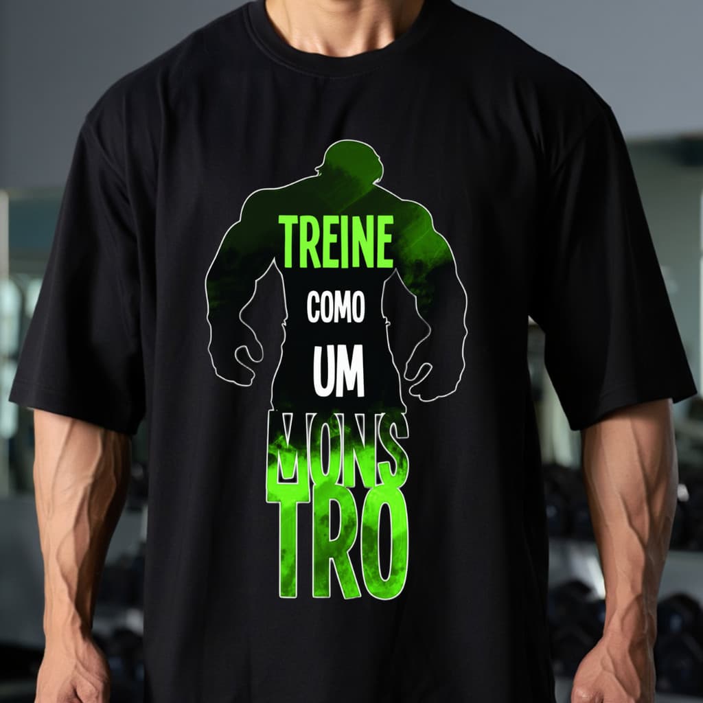 Camiseta Treino musculaçao Regular Disponivel Em  Oversized Academia Gym   Monstro Power lifting