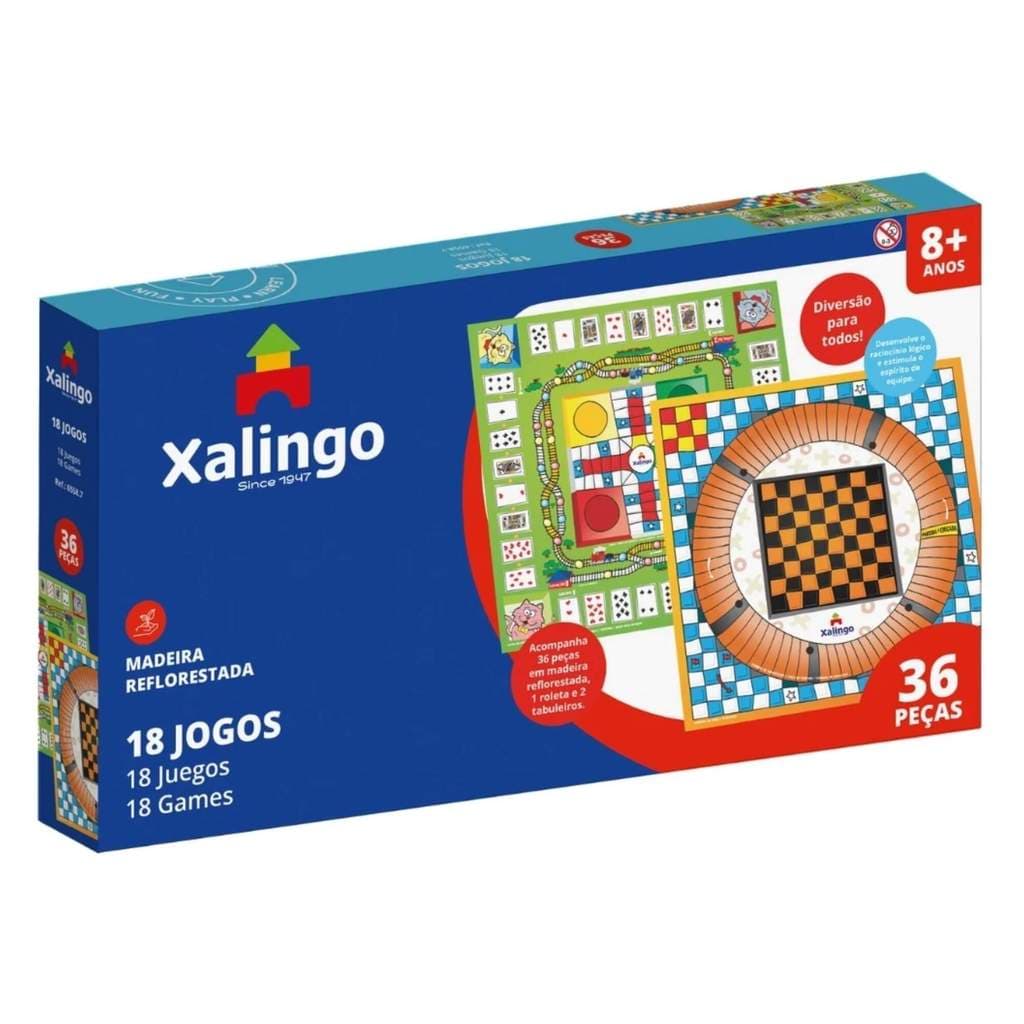 Jogo de Tabuleiro Raciocínio em Equipe 18 Jogos 2 Tabuleiros e 36 Peças Xalingo - 65587