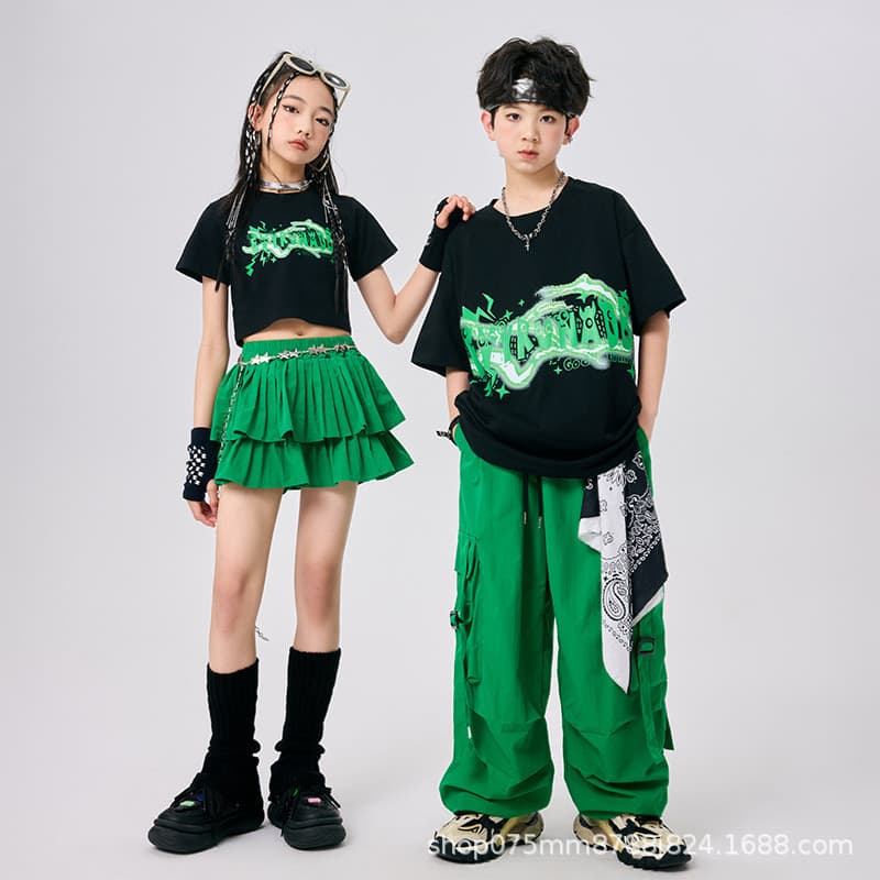 Roupas da moda infantil para dança de rua, fantasias de dança de Jazz para meninos, fantasias de performance de Hip-Hop,