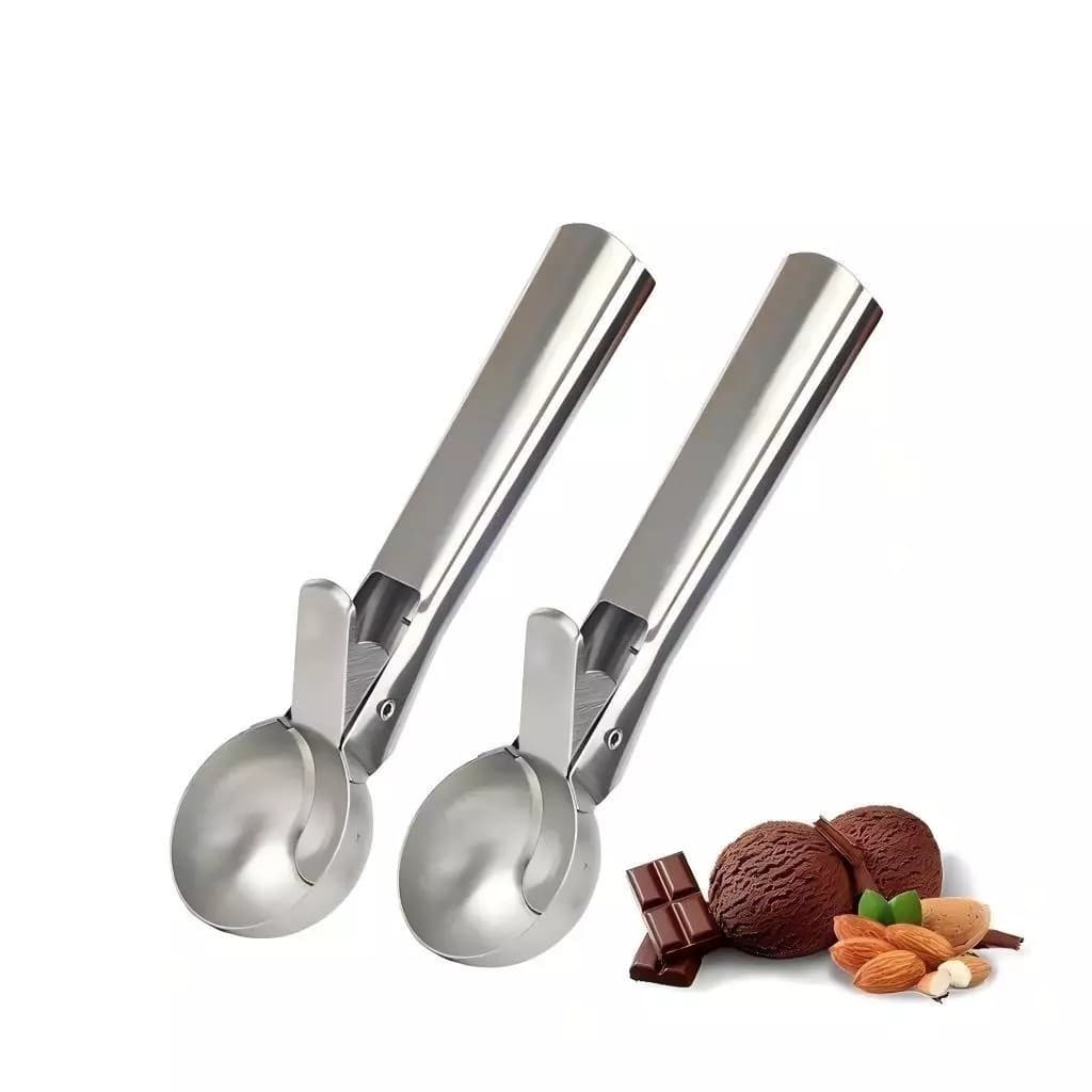 Conjunto de 2 Colheres de Sorvete em Aço Inoxidável
