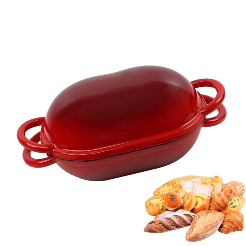 Padeiro De Pão Redondo Esmaltado Aconchegante Com Tampa Forno Holandês De Formato Oval De Ferro Fundido Multiuso