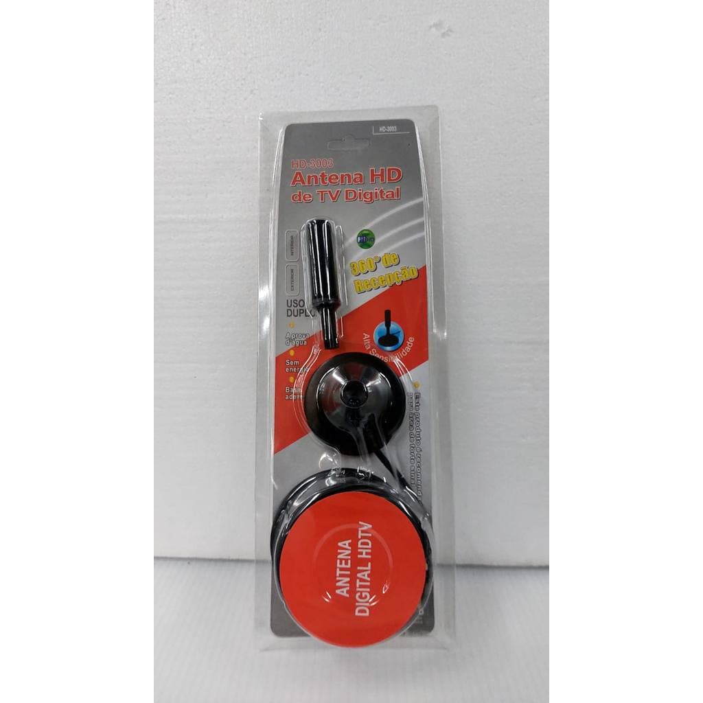 Antena Hd De Tv Digital Interno Externo 5M Cabo 3003