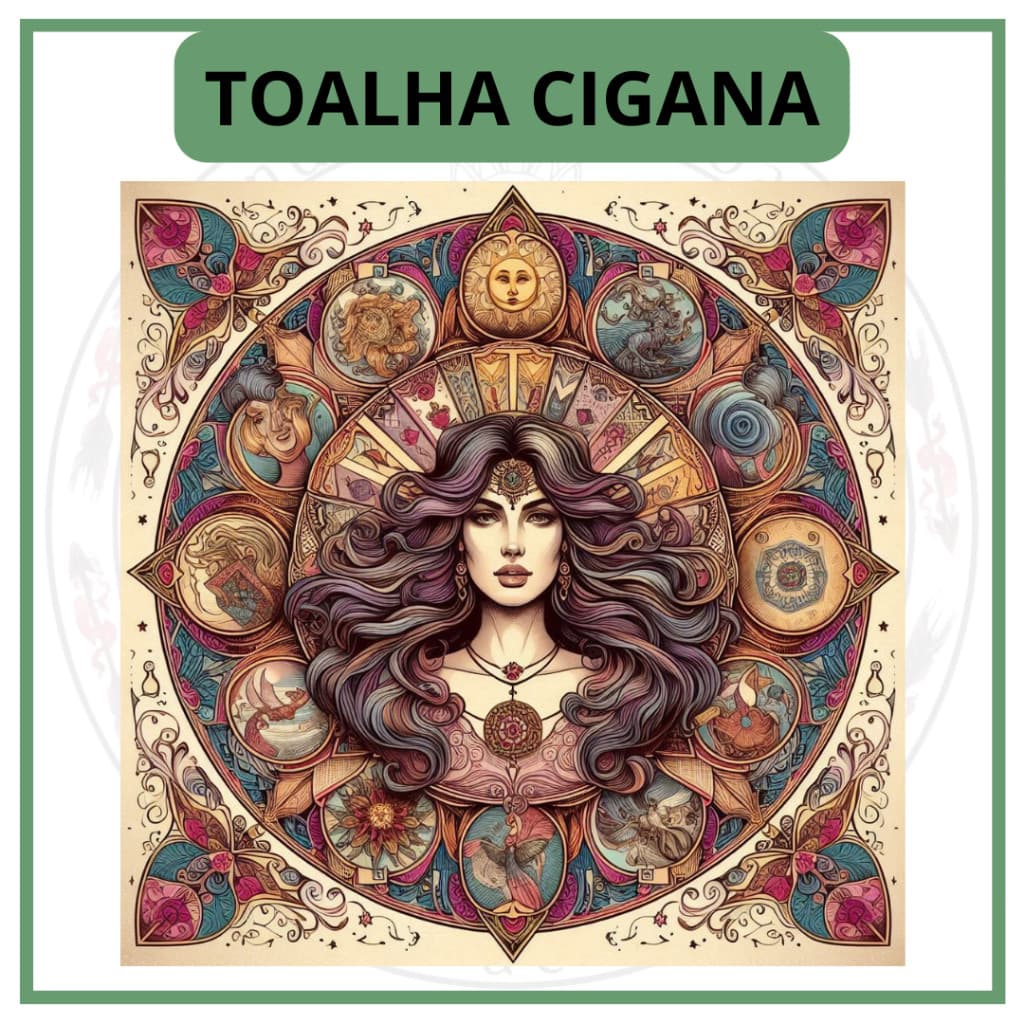 Toalha para Jogo de Tarot 0,70x0,70cm Cigana