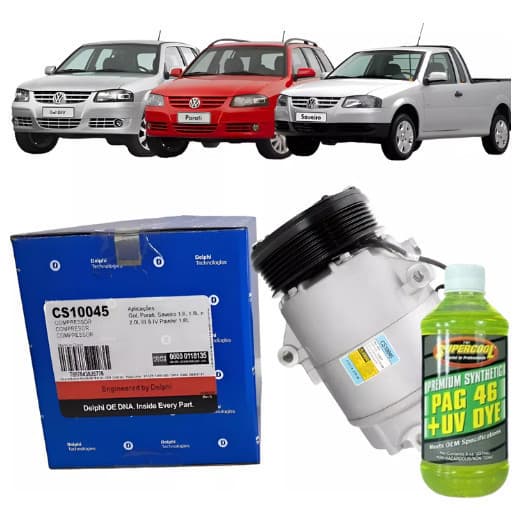 Compressor Ar Gol Ap 1.6/1.8 G3/g4 02 A 2009 Delphi + Óleo NF Lacrado