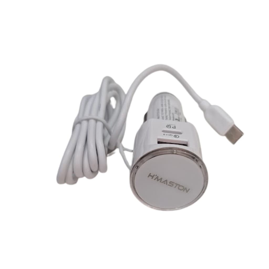 Carregador Veicular Turbo 45W Para Automóvel Carregador de Carro Duas Entradas USB-C e USB