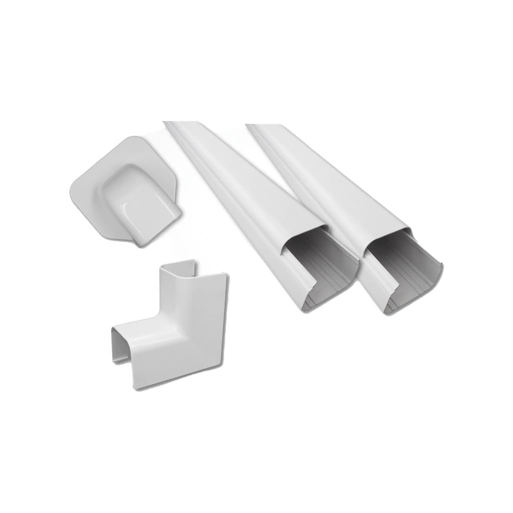 Kit 2x Canaleta Cb60 1m + Acabamento Furo Cb60 + Curva Interno 90° Cb60 Split - 13590 -