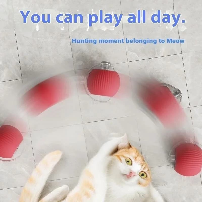 Brinquedo Automático para Gato – Bola Interativa Elétrica com Cauda Falsa e Bateria USB
