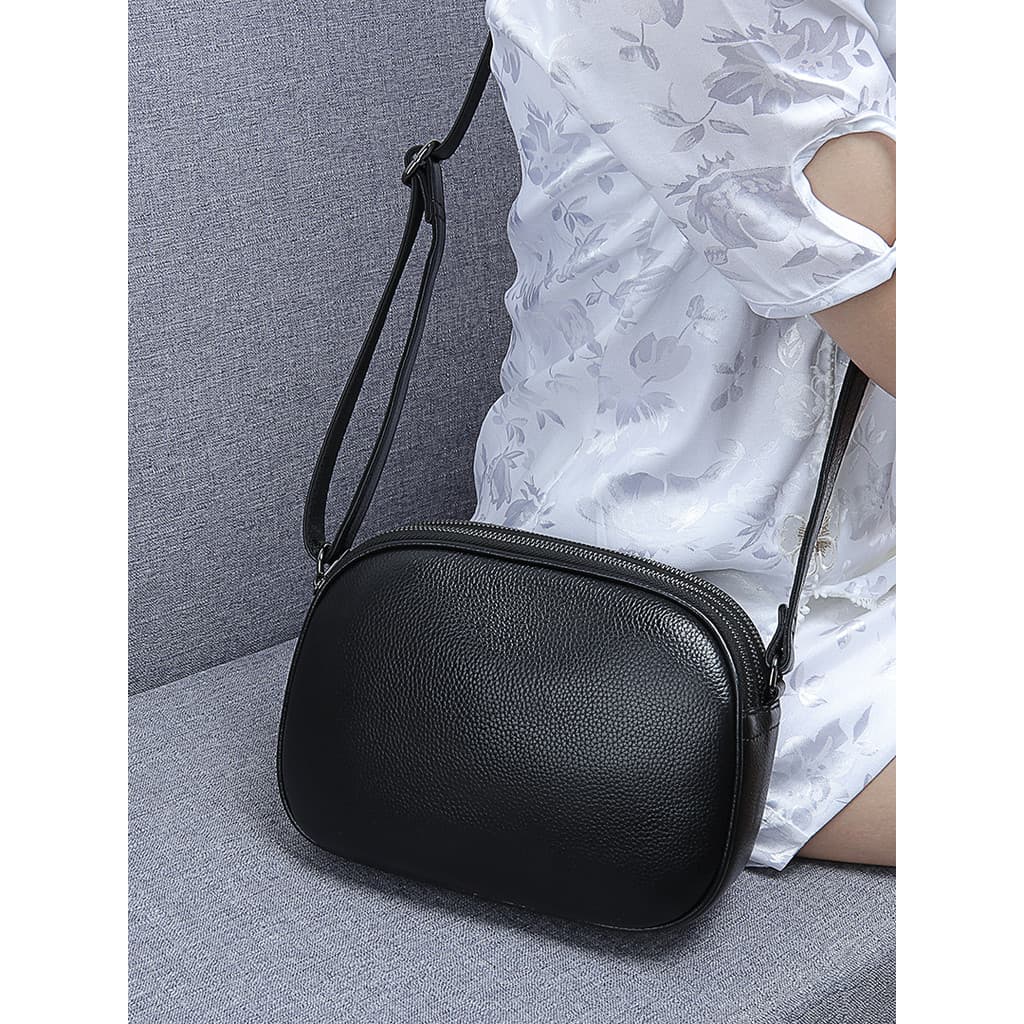 Multi-camada mensageiro pequena bolsa feminina 2026 moda na moda couro genuíno primeira camada bolsa de ombro senhoras d