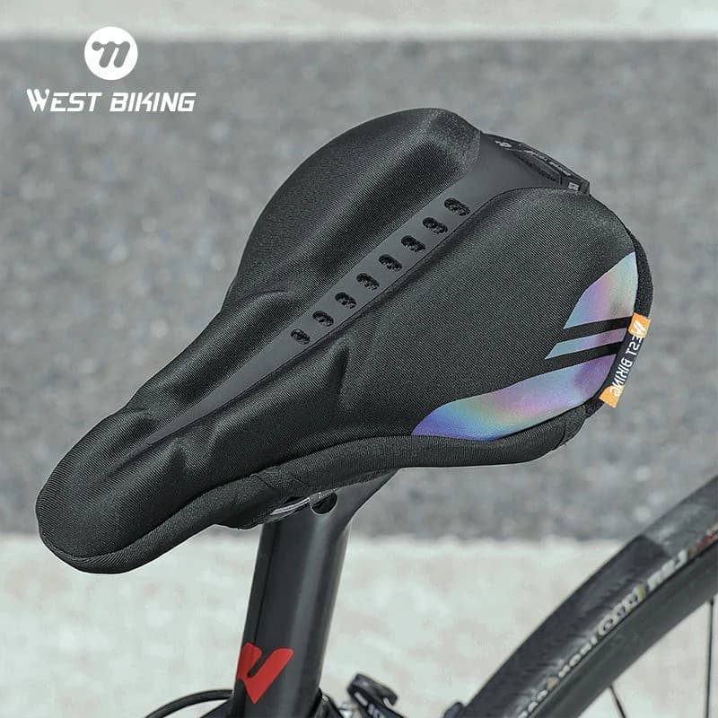 WEST BIKING Capa de Selim de Bicicleta Confortável em Silicone + Espuma de Memória Térmica, Capa de Selim de Nariz Curto