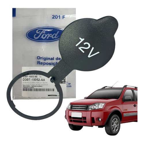 Tampa Tomada De Força (12v) Ford Ecosport 05/12 - Original - Preto