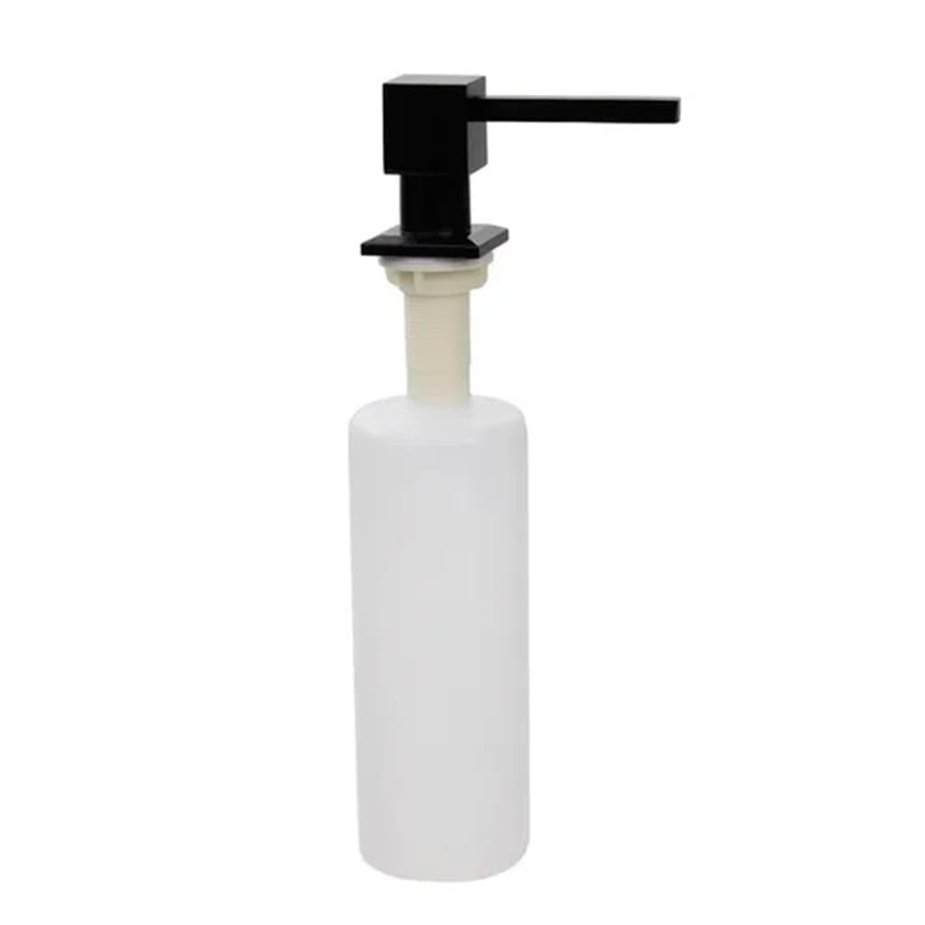 Dispenser Quadrado Detergente/Dosador Inox Preto Porta Sabonete Liquido Embutir Cozinha/Banheiro  - Demima