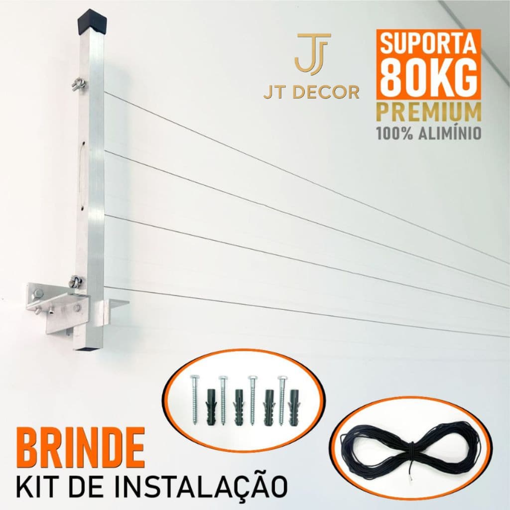 Varal de Roupa de Parede Retrátil