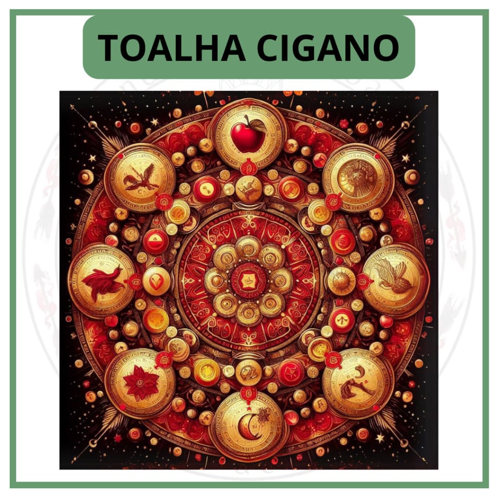 Toalha para Jogo de Tarot 0,70x0,70cm Cigano