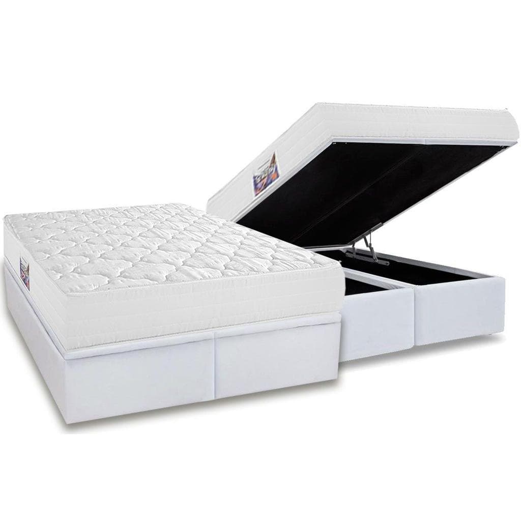 Conjunto Box Baú King: Colchão Espuma Herval D45 New Top + Base CRC Linhão White (193x203)