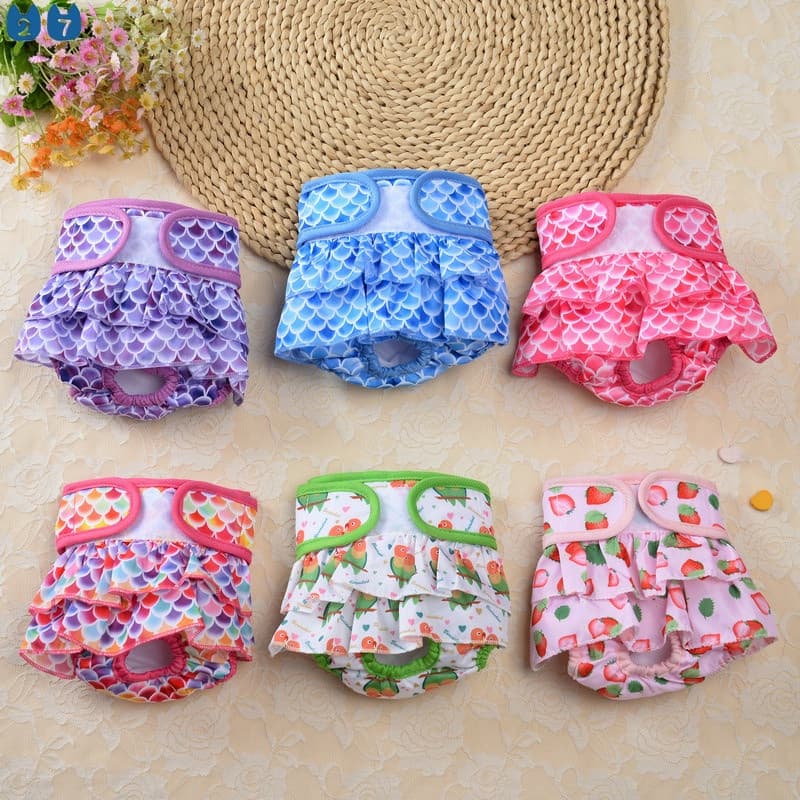 Roupas Para Animais De Estimação , Saias Fisiológicas Coloridas , Calças De Segurança Menstrual , Fralda