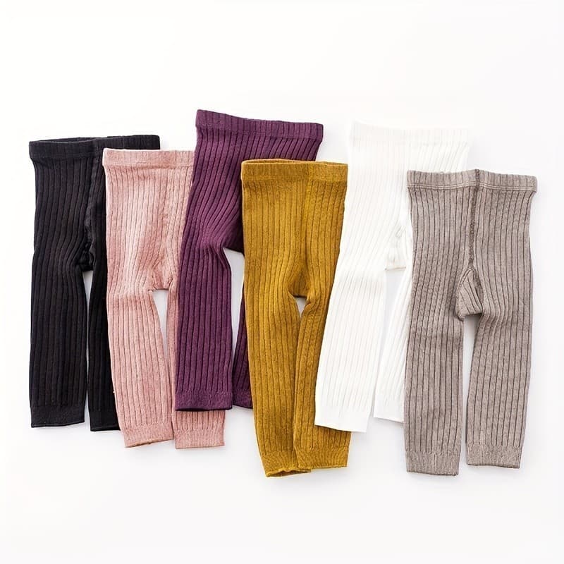 Leggings Casual  P/ Meninas 1 Peça Meia-Calça De Malha Canelada Quente Outono E Inverno Estilo Flexivel