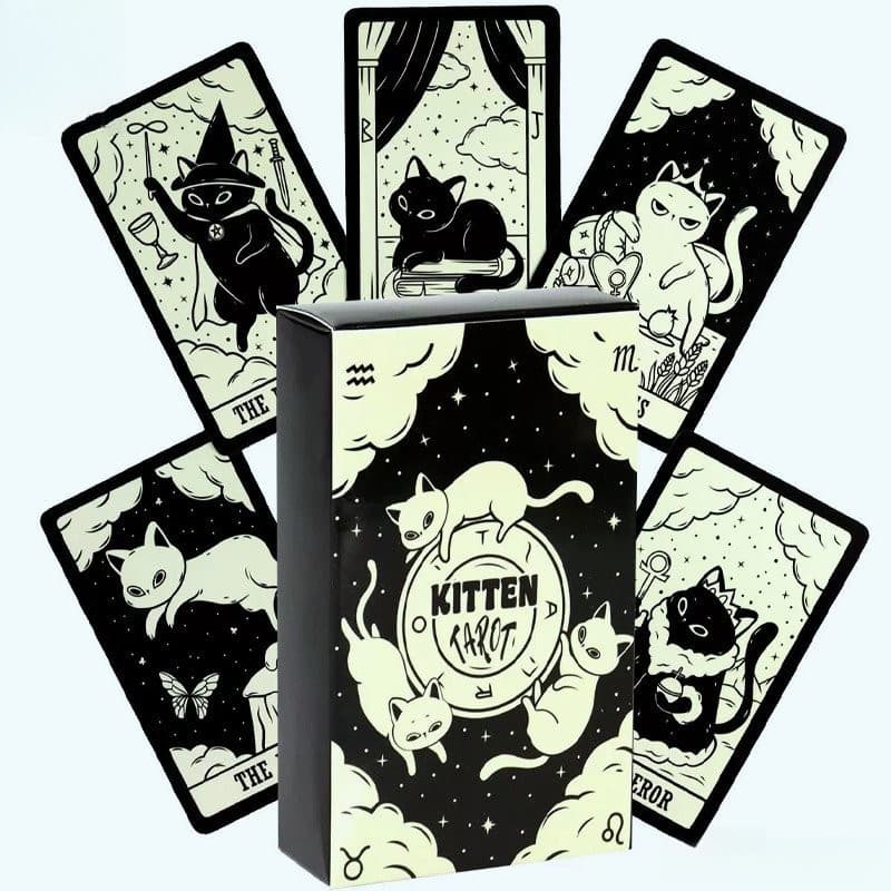 Baralho De Tarô Gatinho 78 Cartas Fofas Para Iniciantes Rider-waite Tarot