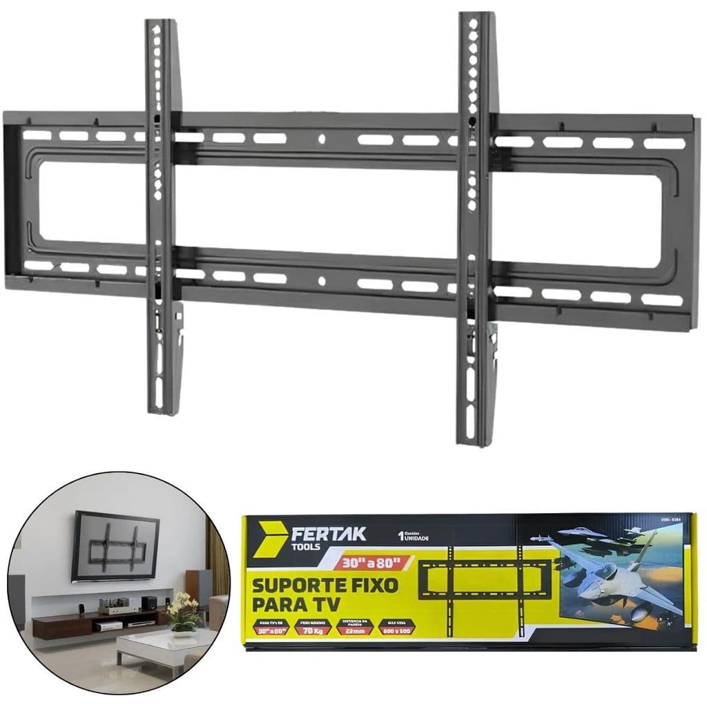 Suporte De Tv Fixo Para Parede Universal 30" à 80'' - Fertak