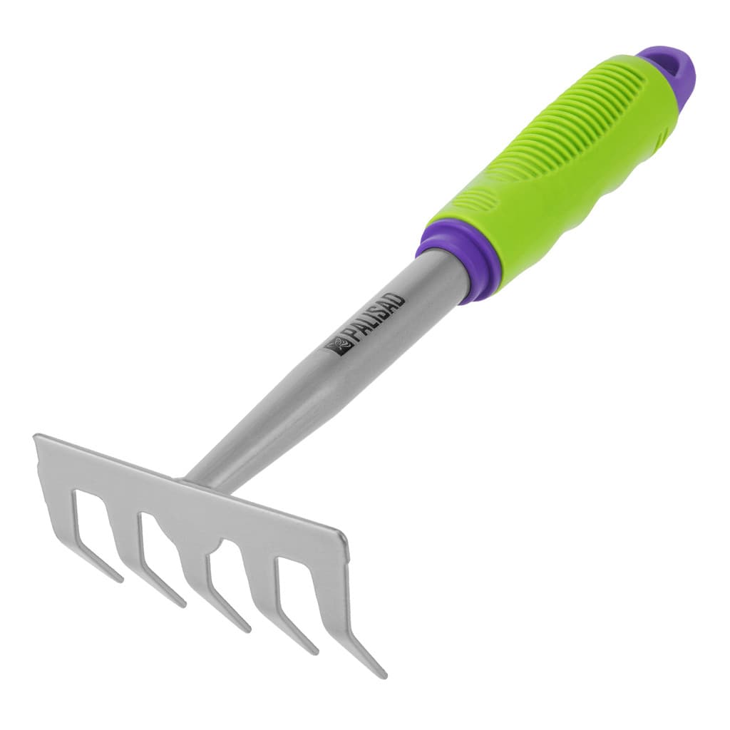 ANCINHO/RASTELO, 5 DENTES, COM REVESTIMENTO PROTETOR, CABO EMBORRACHADO, 110X280MM, 1PC // PALISAD