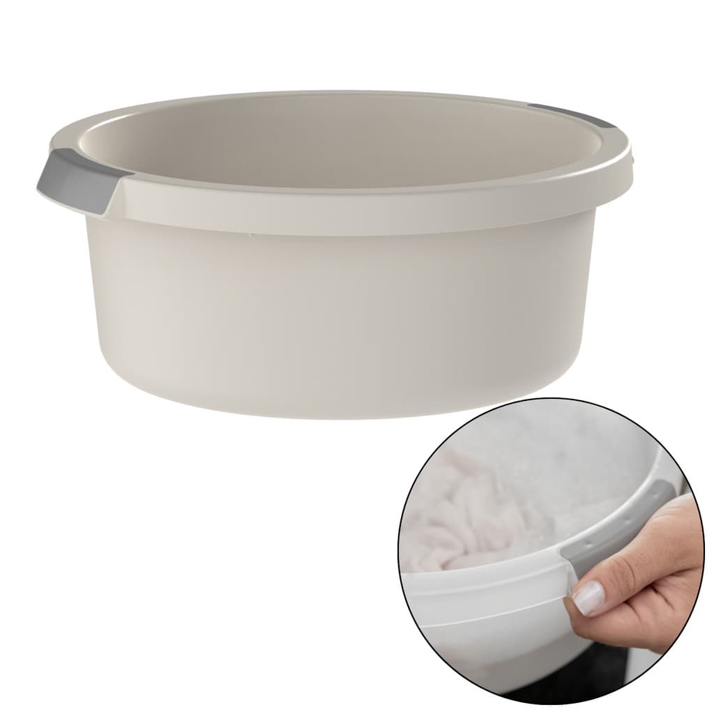 Bacia Limpeza 5L Bege com Alça Cozinha Lavanderia Flow OU