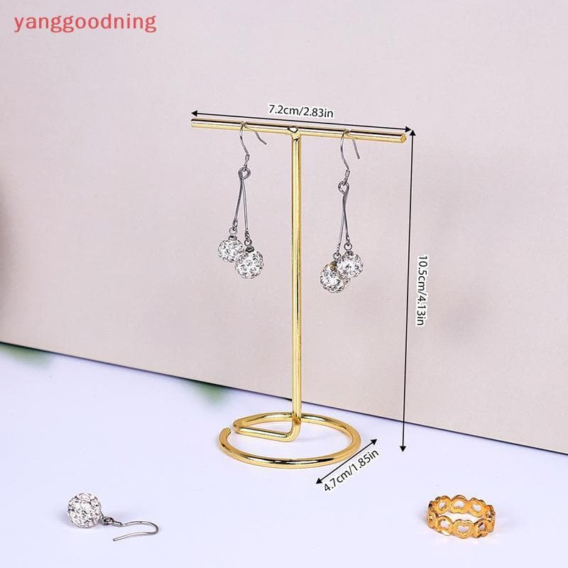 (YGN) Rack De Exibição De Jóias De Metal Em Forma De T Brincos Colar Suporte De Armazenamento Mostrar Encantos Vitrine U