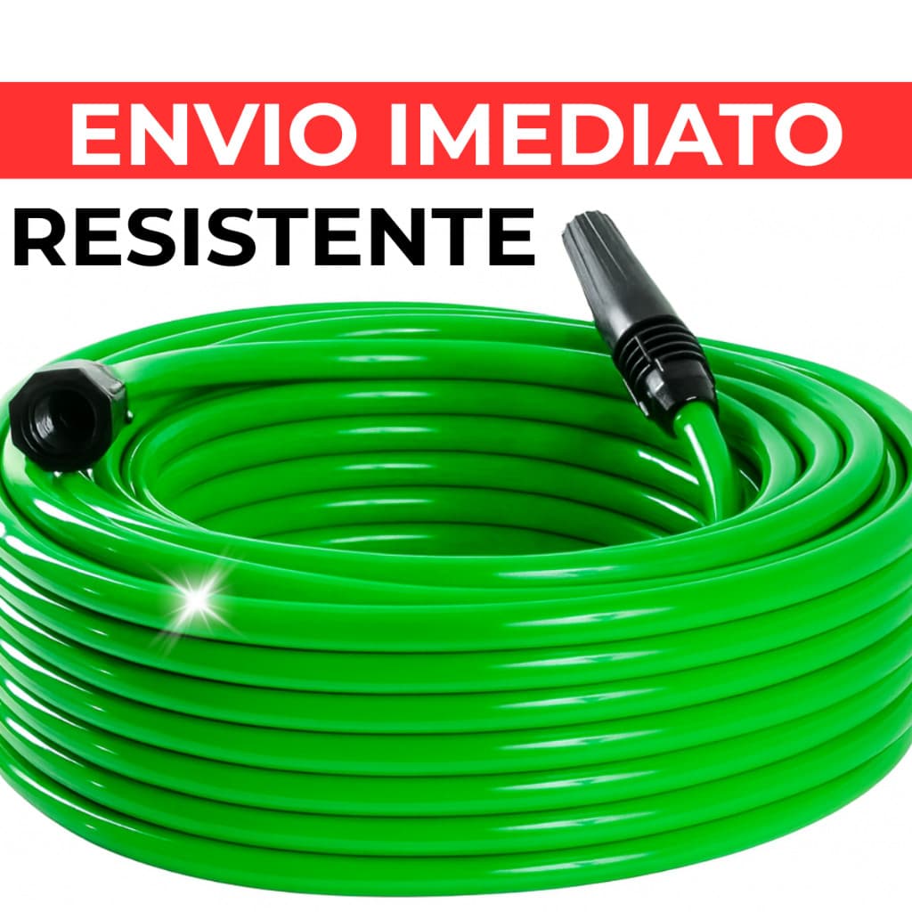 Mangueira Jardim Resistente Flexivel 50,30,20,10 Metros  7/16 Kit com Esguicho Conector Dupla Camada