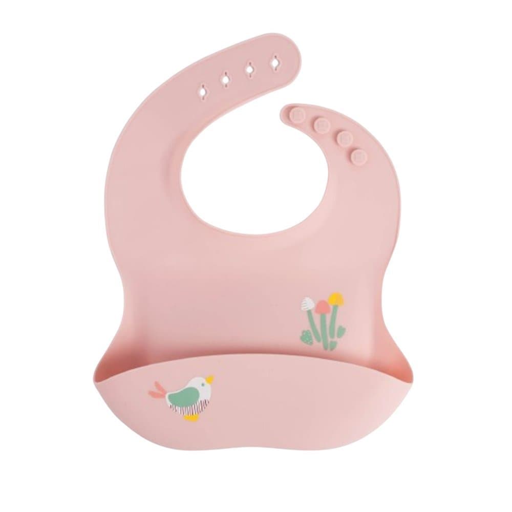 Babador de Silicone Büp Baby em Silicone com Cata-Migalhas Fadinha Rosa