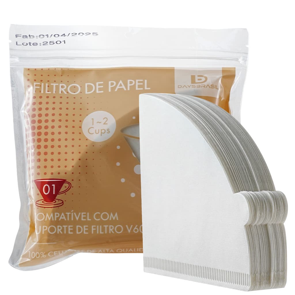 Filtro de Papel Branco Para Cafe Conico V60 01 Daysbrasil