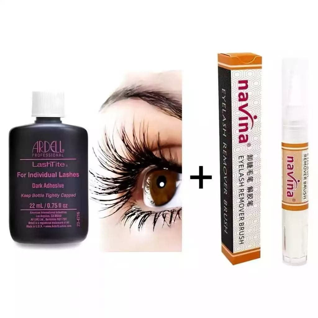 Kit com Cola Para Cílios Ardell Lashtite 22ml Hipoalergica+Caneta Removedora de Cola Navina Profissional para Cilios10g