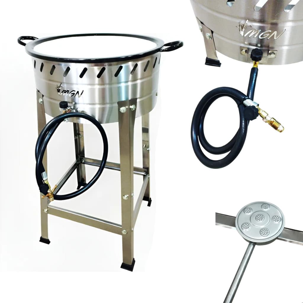 Fritador Fogão á Gas Pasteleiro 10 Litros Inox n18 Alta Pressão Batata frita Salgado Pastel + Brinde
