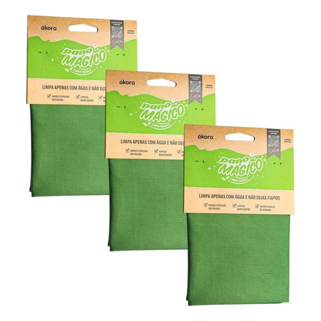 3 Pano Limpa Vidros Espelho Ecomais Prático Fácil Eficiente ENVIO RÁPIDO